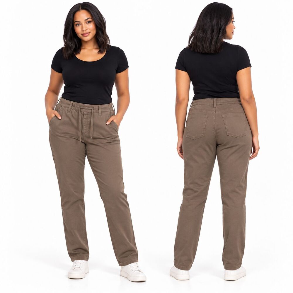 Torrid Weekend Boyfriend Straight Pants Women's Size 0R/12 Brown Stretch Soft